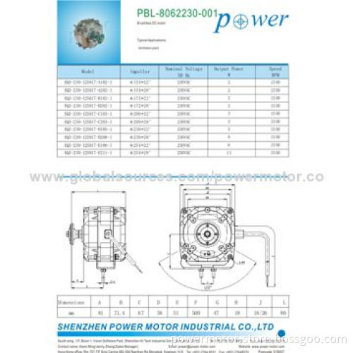 Brushless Motor with 2W Output Power, Used in Ventilation Plants